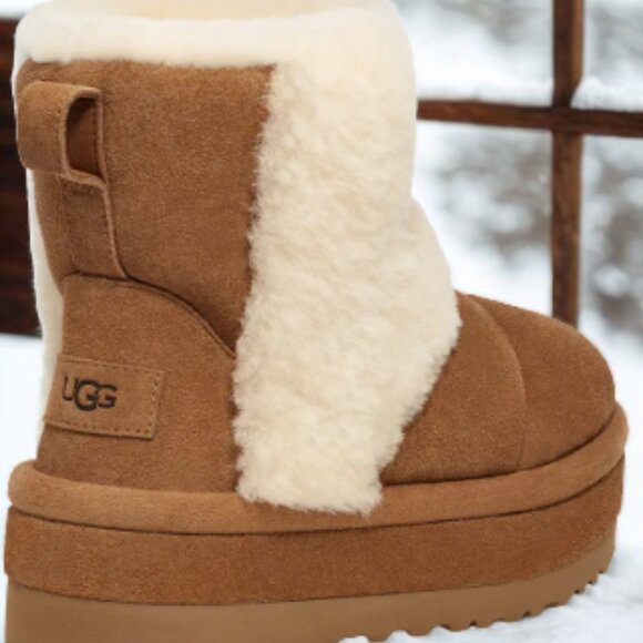 NEW UGG Classic Chillapeak Shearling Platform Boots — Women’s Size 9 - Picture 2 of 16